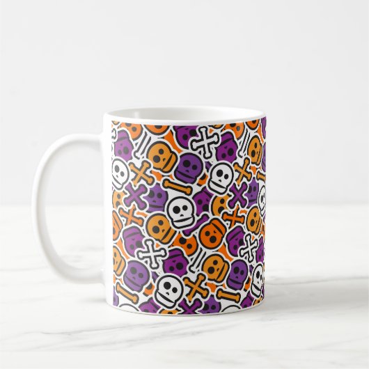 Halloween Skulls Botten Pattern Koffiemok (Links)
