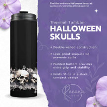 Halloween Skulls Design Thermal Tumbler