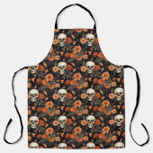 Halloween Skulls en Florals Spooky Fun Pattern Schort (Voorkant)