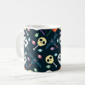 Halloween Skulls & Ghosts Snoep Pattern Mok (Voorkant links)