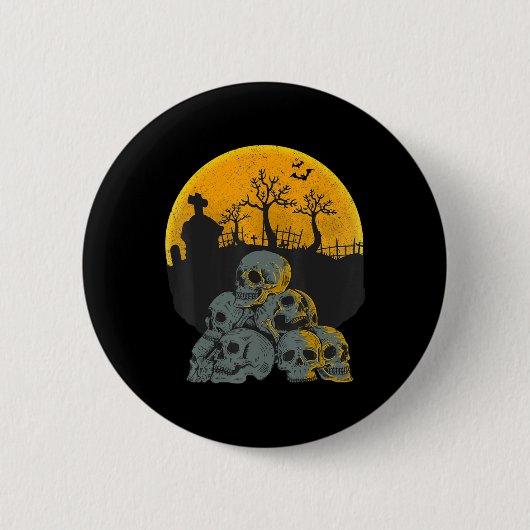 Halloween Skulls Head Moon Skeleton Costume Kinder Ronde Button 5,7 Cm (Voorkant)
