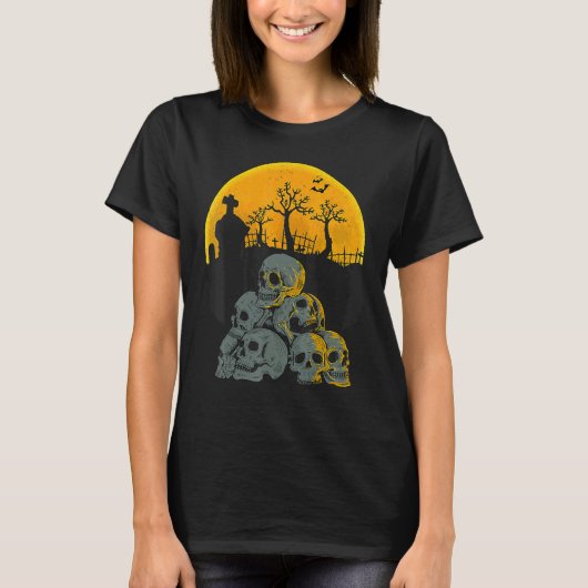 Halloween Skulls Head Moon Skeleton Costume Kinder T-shirt (Voorkant)