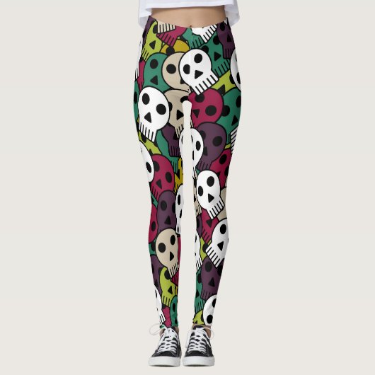 Halloween Skulls Leggings (Voorkant)