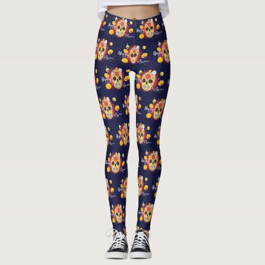 Halloween Skulls Leggings (Voorkant)