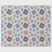 Halloween Skulls Naadloos Grijs Inpakpapier (Vlak)