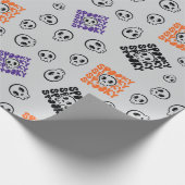 Halloween Skulls Naadloos Grijs Inpakpapier (Hoek)