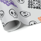 Halloween Skulls Naadloos Grijs Inpakpapier (Rol Hoek)