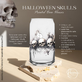 Halloween Skulls Ontwerp Drinkware Set Blikvorm Glas