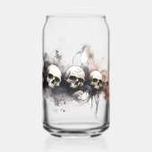 Halloween Skulls Ontwerp Drinkware Set Blikvorm Glas (Achterkant)