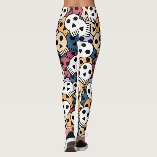 Halloween Skulls Pattern Leggings (Achterkant)