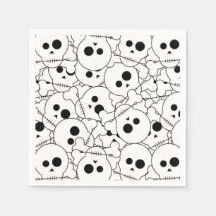 Halloween Skulls Pattern Paper Napkins Servet
