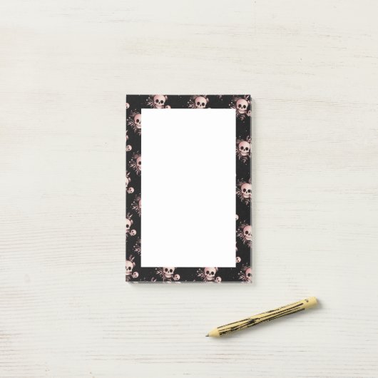 Halloween Skulls Post-it® Notes (Op bureau)