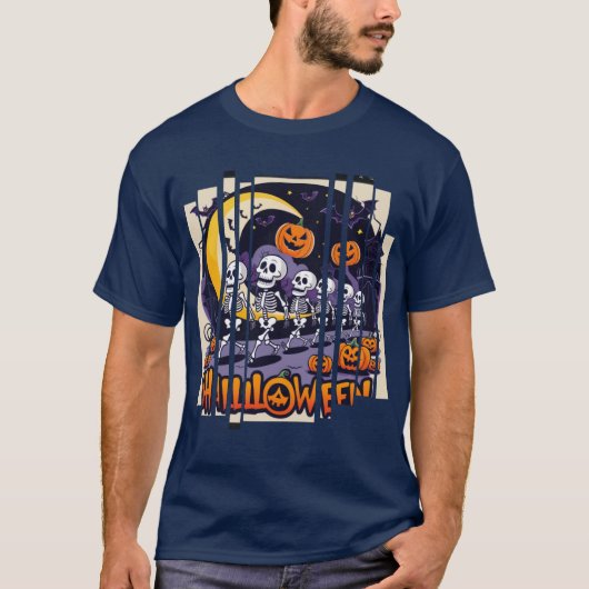 Halloween Skulls & Pumpkins: Perfect voor Hallowee T-shirt (Voorkant)