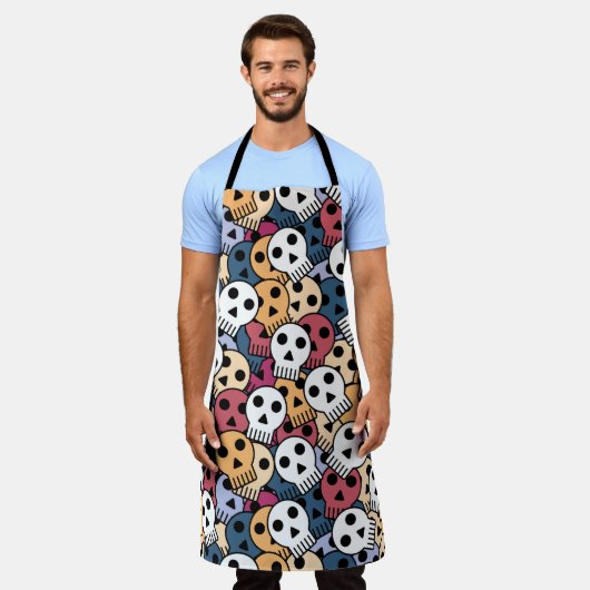 Halloween skulls schort (Gedragen)