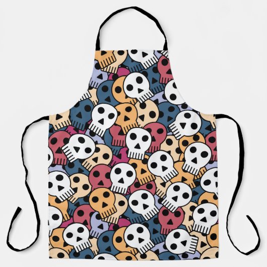 Halloween skulls schort (Voorkant)