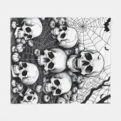 Halloween Skulls Skeltons Graveyard Graphic Fleece Deken (Voorkant (Horizontaal))