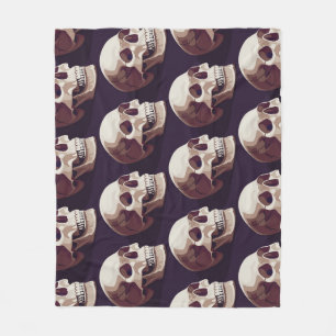 Halloween Skulls: Spooky Naadloos Patroon. Fleece Deken