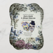 Halloween Skulls Trendy Party nodigt Waterverf uit Kaart (Voorkant / Achterkant)