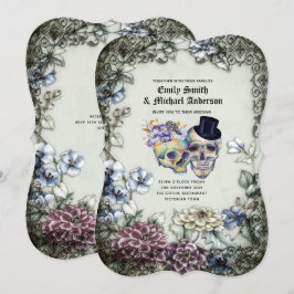 Halloween Skulls Trendy Party nodigt Waterverf uit Kaart