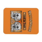 Halloween Skulls - Trick or treat Worn Oranje Magneet (Horizontaal)