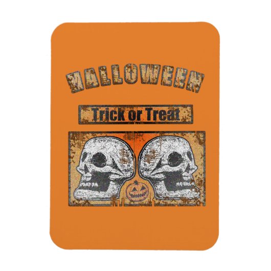 Halloween Skulls - Trick or treat Worn Oranje Magneet (Verticaal)