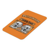 Halloween Skulls - Trick or treat Worn Oranje Magneet (Linkerzijde)