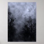 Halloween Sky met Ravens Blue Mist Poster (Voorkant)