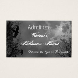 Halloween Sky met Ravens Custom Party Ticket Visitekaartjes