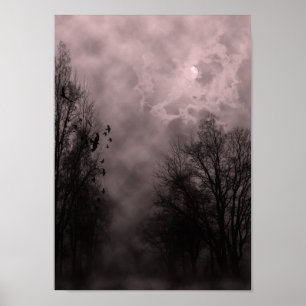 Halloween Sky met Ravens Red Mist Poster