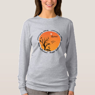 Halloween Sky, zwarte vogels in Tree Silhouette T-shirt