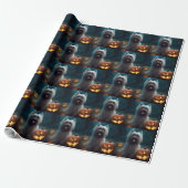 Halloween Skye Terrier met pomkins Scary Cadeaupapier (Uitgerold)
