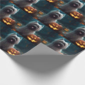 Halloween Skye Terrier met pomkins Scary Cadeaupapier (Hoek)