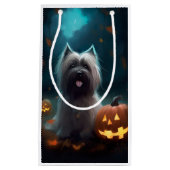 Halloween Skye Terrier met pomkins Scary Klein Cadeauzakje (Voorkant)
