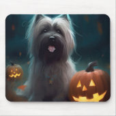 Halloween Skye Terrier met pomkins Scary Muismat (Voorkant)
