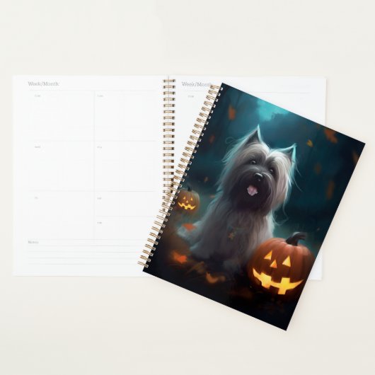 Halloween Skye Terrier met pomkins Scary Planner (Display)