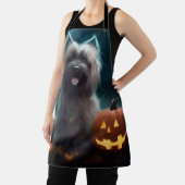 Halloween Skye Terrier met pomkins Scary Schort (Insitu)