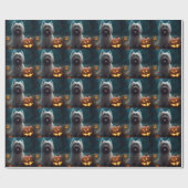 Halloween Skye Terrier Met Pompoenen Eng Cadeaupapier (Vlak)