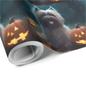 Halloween Skye Terrier Met Pompoenen Eng Cadeaupapier (Rol Hoek)