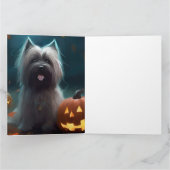 Halloween Skye Terrier Met Pompoenen Eng Kaart (Binnen)