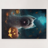 Halloween Skye Terrier met pompoenen eng Legpuzzel (Horizontaal)