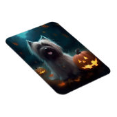 Halloween Skye Terrier Met Pompoenen Eng  Magneet (Rechterzijde)