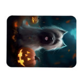 Halloween Skye Terrier Met Pompoenen Eng  Magneet (Horizontaal)