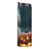 Halloween Skye Terrier Met Pompoenen Eng Thermosbeker (Geroteerd rechts)