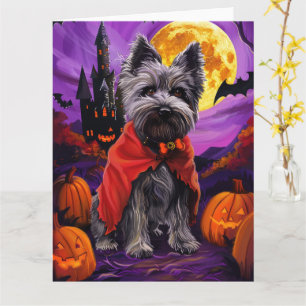 Halloween Skye Terrier Vampire Pumpkins eng Kaart