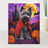 Halloween Skye Terrier Vampire Pumpkins eng Kaart (Voorkant)