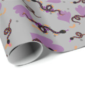 Halloween slangen_grijs cadeaupapier (Rol Hoek)