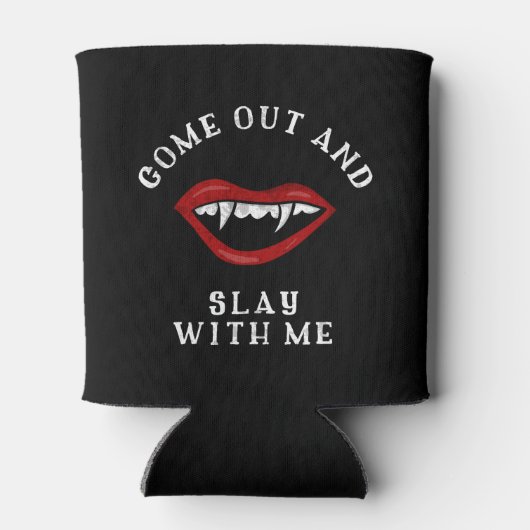 Halloween Slay met me Vampire Fangs Spooky Blikjeskoeler (Achterkant)