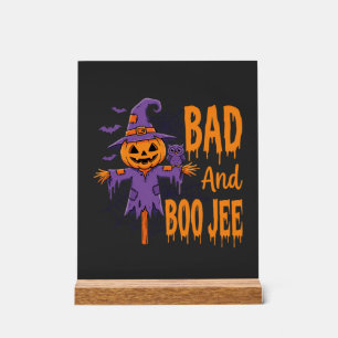 Halloween Slechte En Boe Jee Vogelverschrikker Gra Acryl Bord