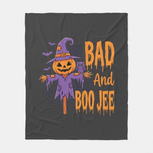 Halloween Slechte En Boe Jee Vogeverschrikker Graf Fleece Deken (Voorkant)