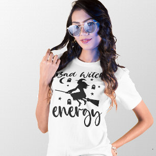HALLOWEEN SLECHTE HEKSENENERGIE MET VLIEGEN T-SHIRT